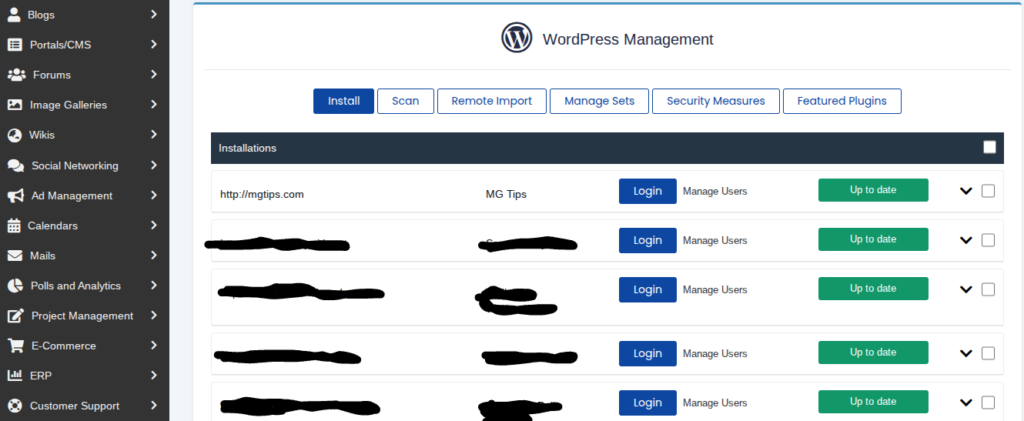 InMotion Hosting Cpanel WordPress Managment