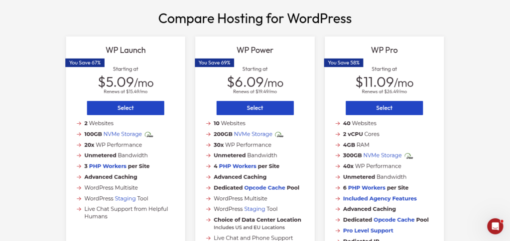 InMotion Hosting Plans